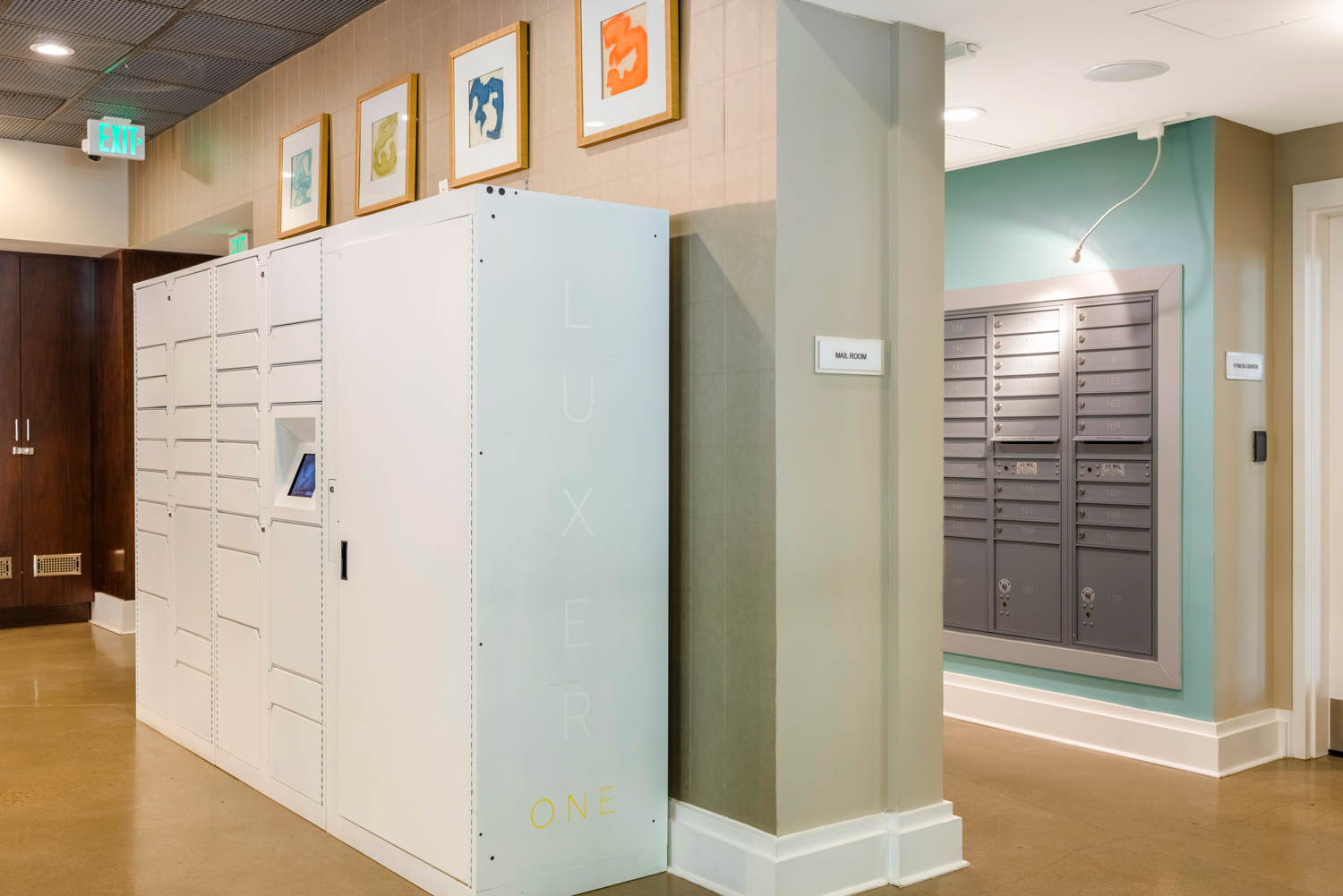 Pick up packages at your convenience with our Luxer One package lockers